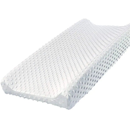 Grey baby changing pad cover, breathable minky fabric, comfortable for infants