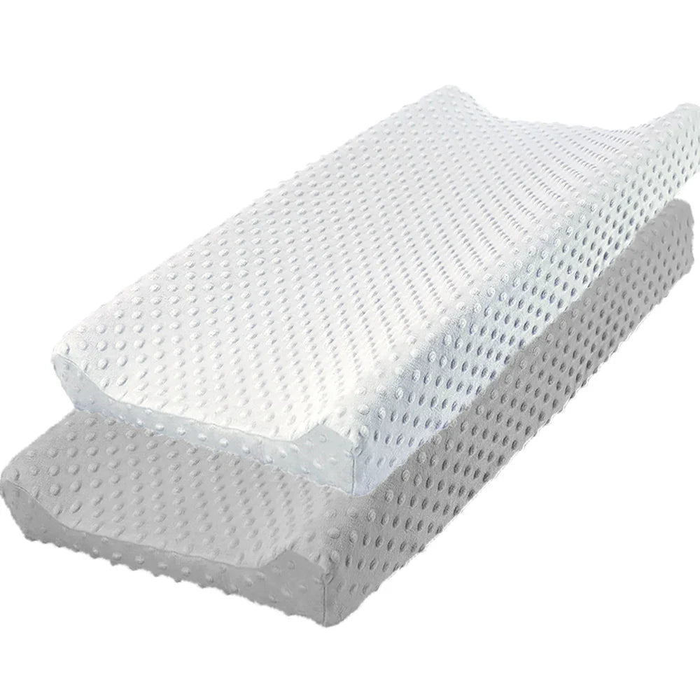 Portable baby changing cover, grey minky, lightweight and easy to carry, nursery must-have