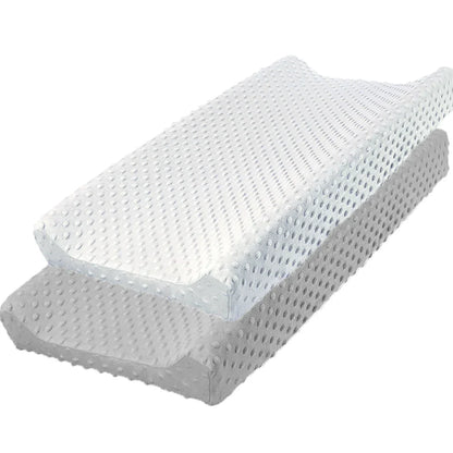 Portable baby changing cover, grey minky, lightweight and easy to carry, nursery must-have