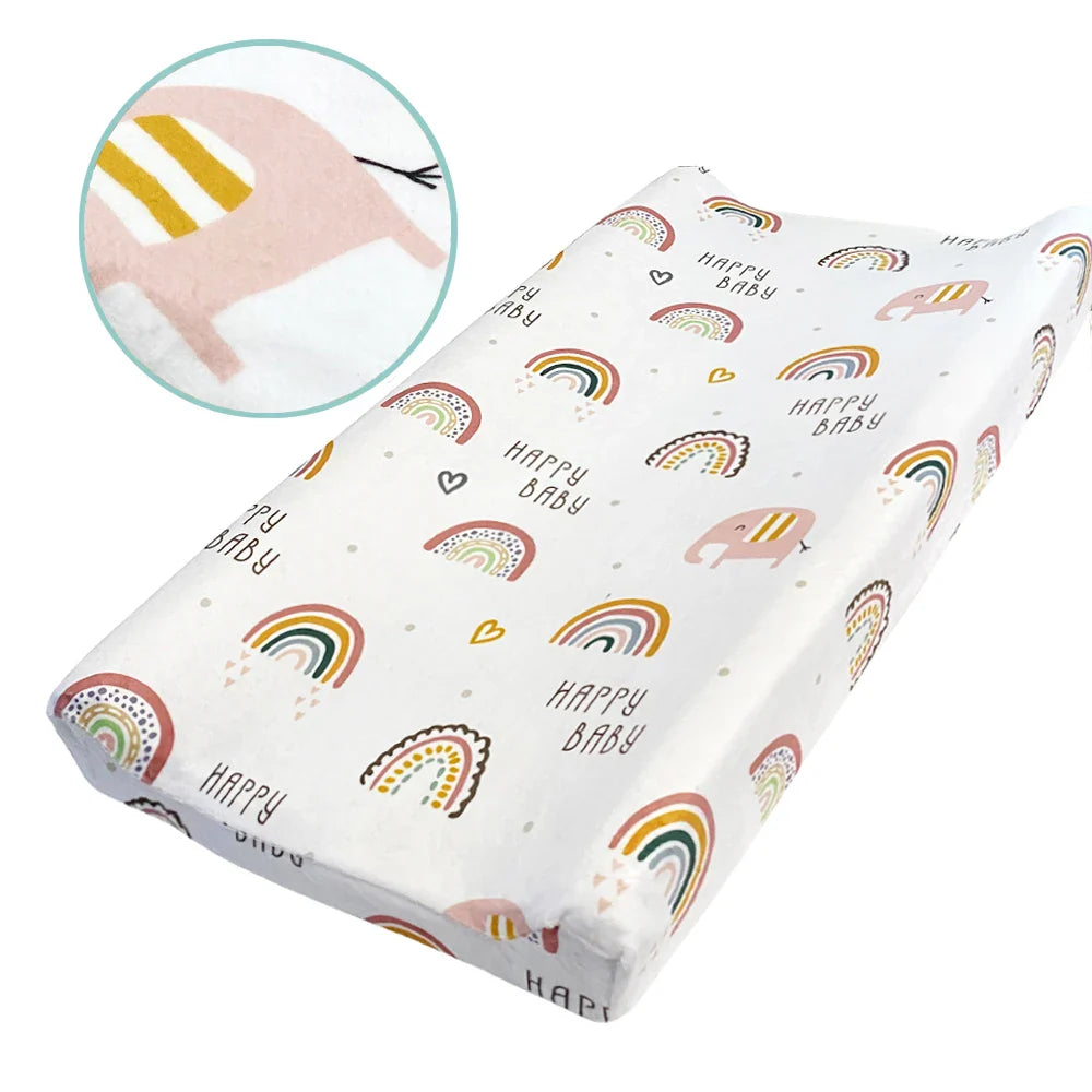 Travel-friendly reusable changing pad cover, soft minky, provides a clean surface