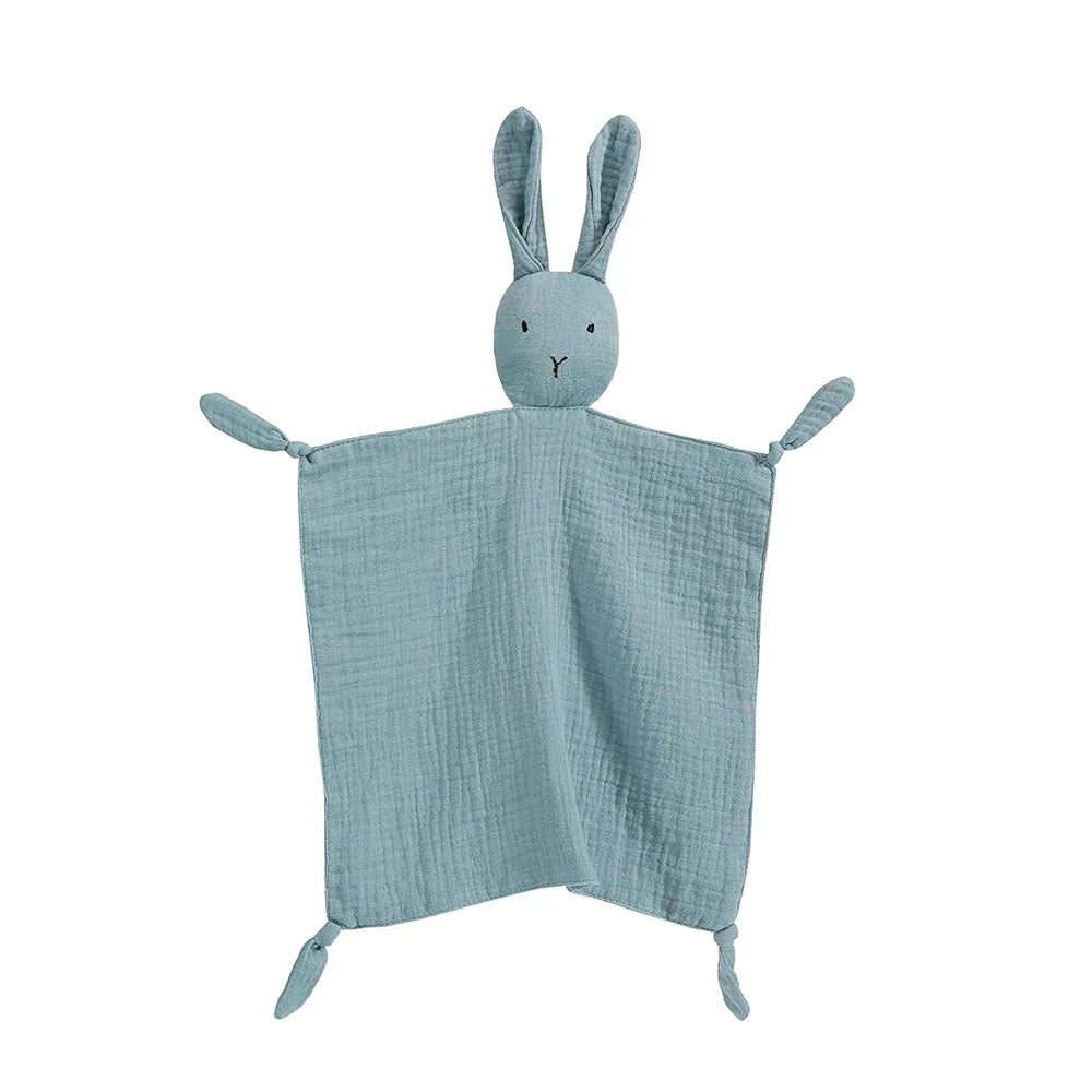 Muslin baby comfort towel with a simple, elegant design, a thoughtful baby shower gift idea.