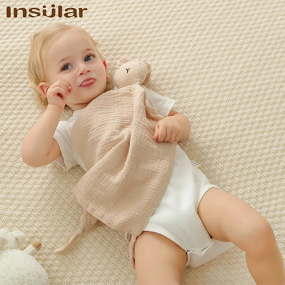 Baby comfort towel set in a minimalist style, featuring absorbent muslin for daily infant use.