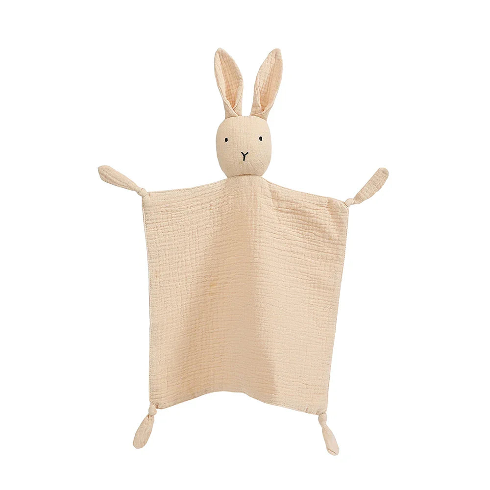 Stacked muslin baby comfort towels, showcasing their lightweight and breathable design.