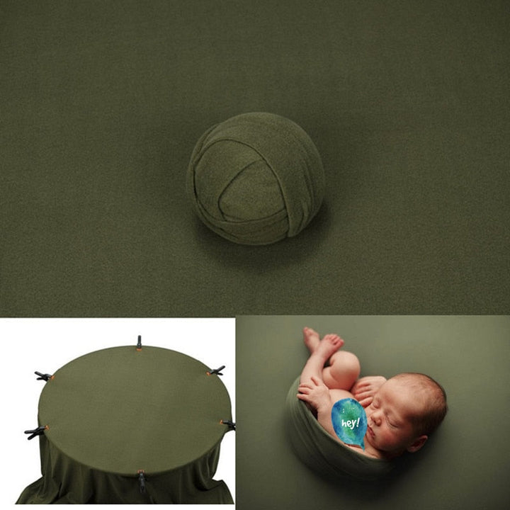 Baby shower gift set: soft newborn wrap and versatile fabric backdrop