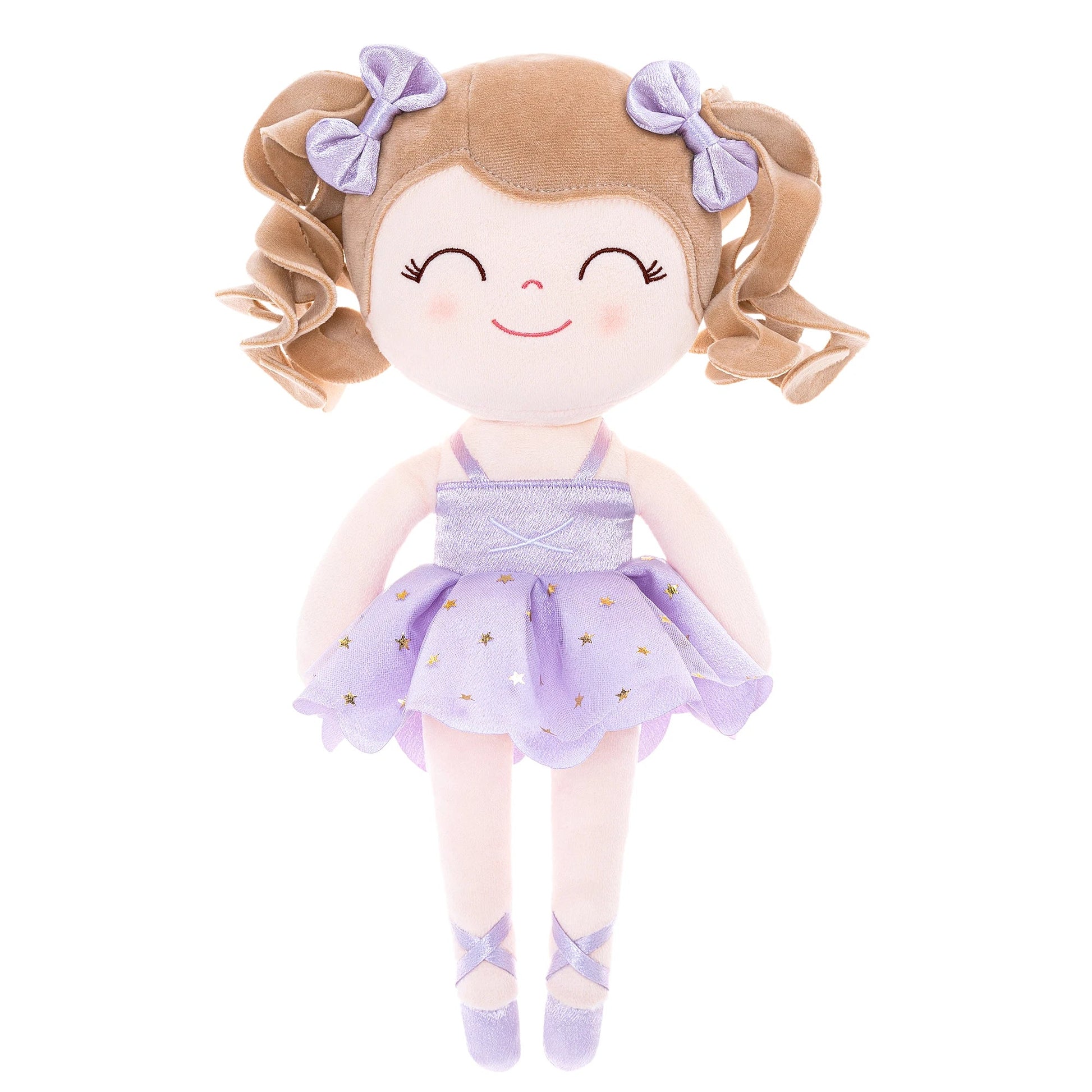 Imaginative play ballerina doll, soft pink, with a distinguished crown and a beautiful ruffled tutu.