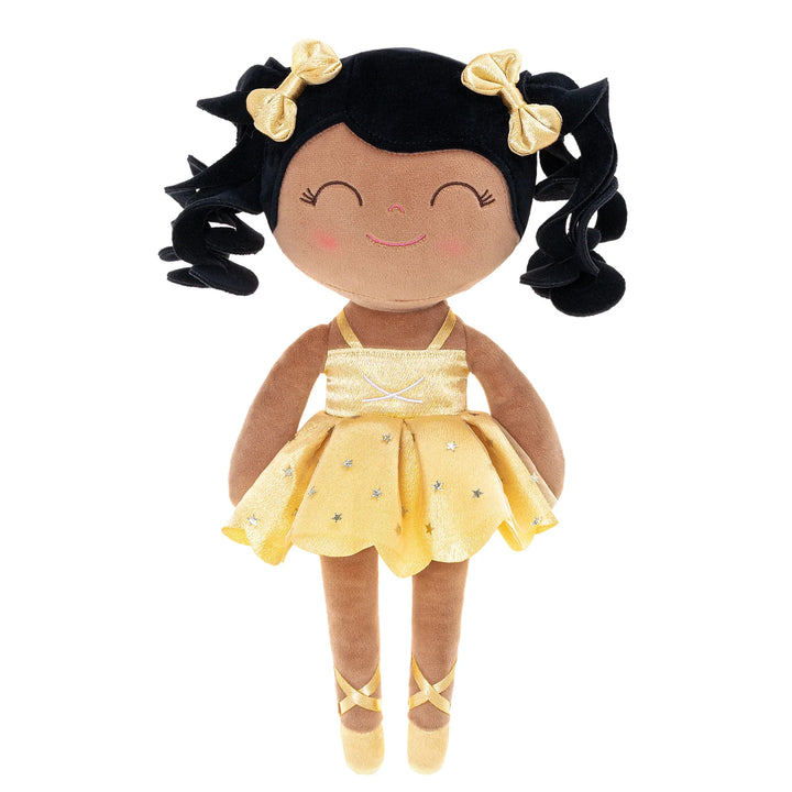 Little girls' ballerina plush companion, featuring a sweet face, tiny crown, and detailed pink tutu.