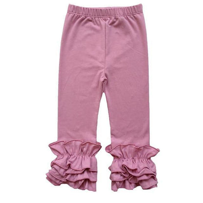 Everyday fashion: black cotton ruffle leggings for girls, a classic and comfortable choice