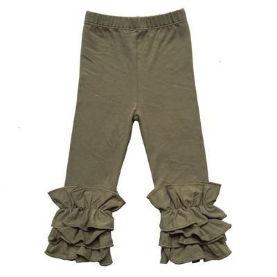 Grey cotton ruffle leggings for girls, a versatile and stylish addition to kids clothing