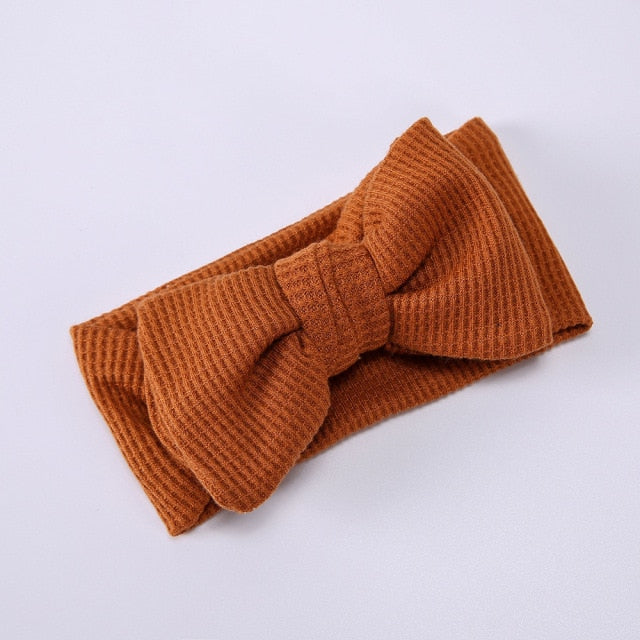 Floral soft elastic bow headband for baby girls, a pretty baby hair accessory