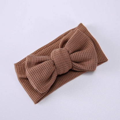 Green soft elastic bow headband for baby girls, a lovely infant hair bow
