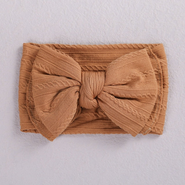 Striped soft elastic bow headband for baby girls, cute baby hair band