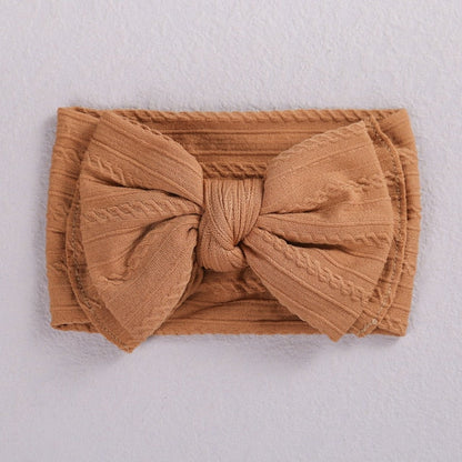 Striped soft elastic bow headband for baby girls, cute baby hair band