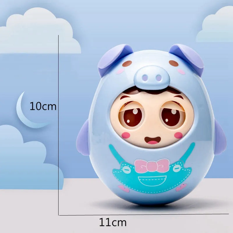 Baby soft pig tumbler, musical and educational sensory toy for newborns and infants
