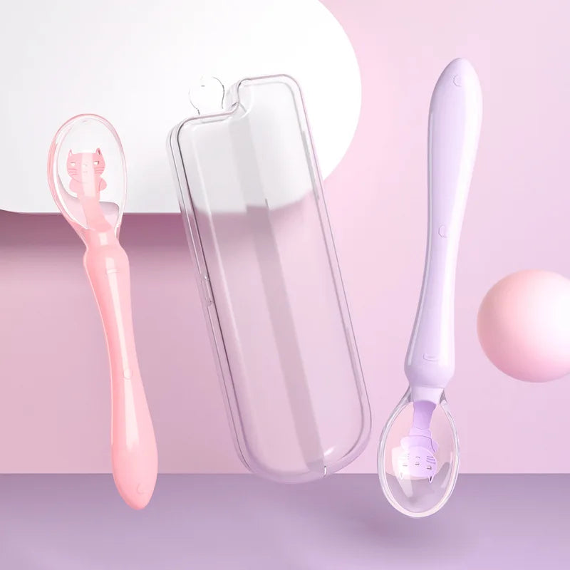 Baby silicone feeding spoons: pink, blue, and green, perfect starter set for infants