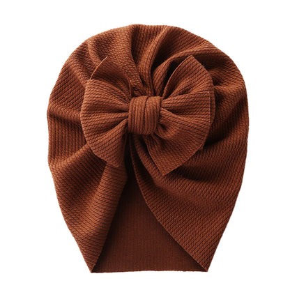 Brown baby topknot turban, cozy polyester baby headwrap, perfect toddler accessory