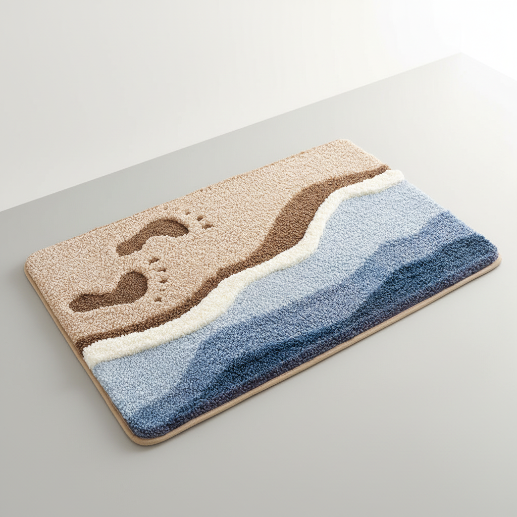 Luxurious FjordFluff soft plush bathroom mat, offering cozy comfort and a gentle feel underfoot.