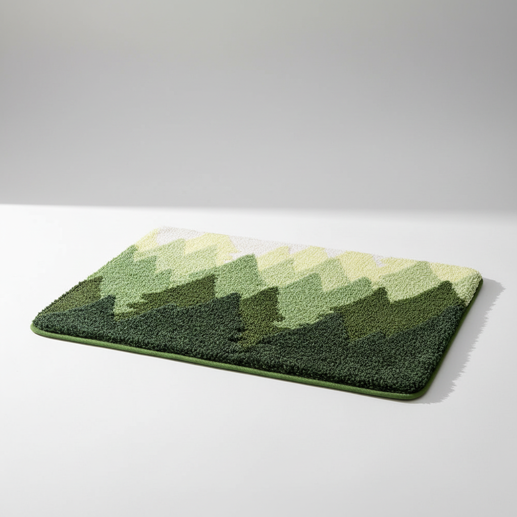Experience ultimate cozy comfort with FjordFluff, a soft plush, absorbent & non-slip bathroom floor mat. Home decor.