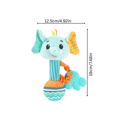 Unisex cotton lion animal rattle, developmental baby plush toy