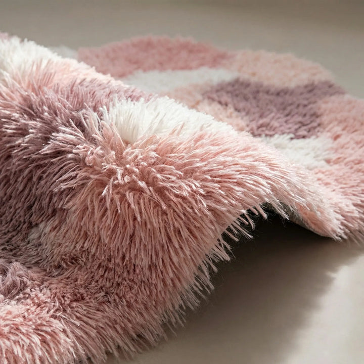 Elegant sculpted area rug with organic wave texture. Soft, plush floor decor for serene living rooms, bedrooms & homes.