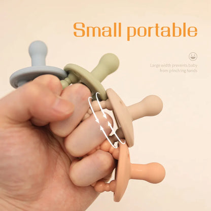 BPA-free silicone baby pacifier teether for safe infant soothing and chewing