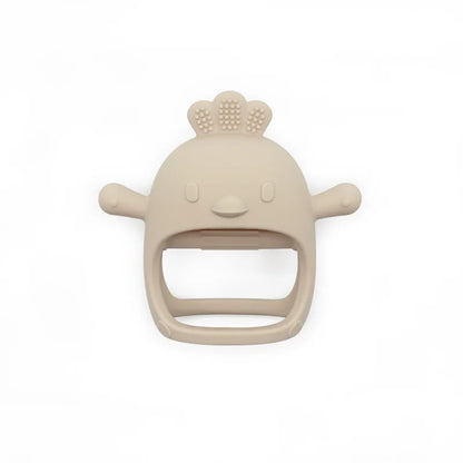 Comforting animal teether toy for babies, soft silicone, provides gentle teething relief