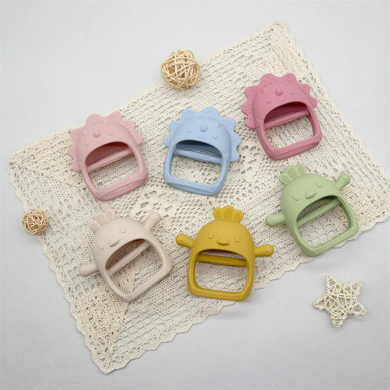 Practical baby teether: soft silicone animal shape, provides safe chewing for infants