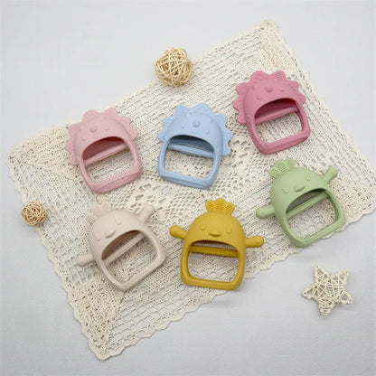 BPA-free animal shape infant teether, silicone, perfect for baby's health and sensory exploration