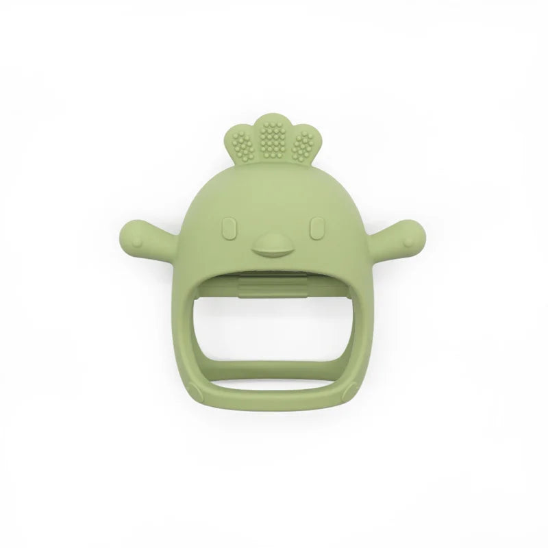 Durable BPA-free silicone teether in a fun animal shape, ideal for baby's oral development