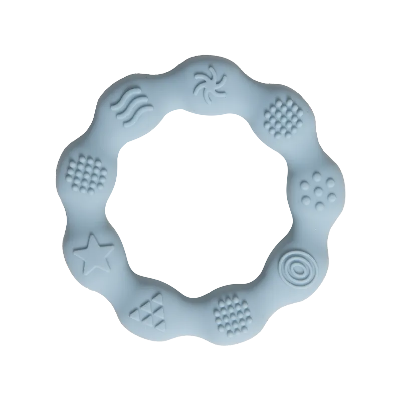 Food-grade silicone baby teether, freezer-safe for added cooling relief of sore gums