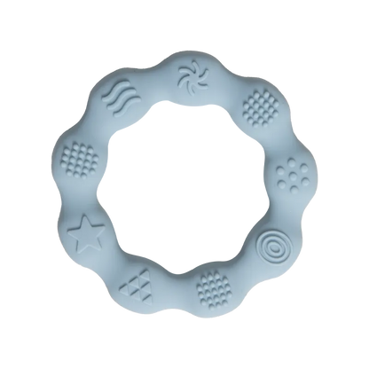 Food-grade silicone baby teether, freezer-safe for added cooling relief of sore gums