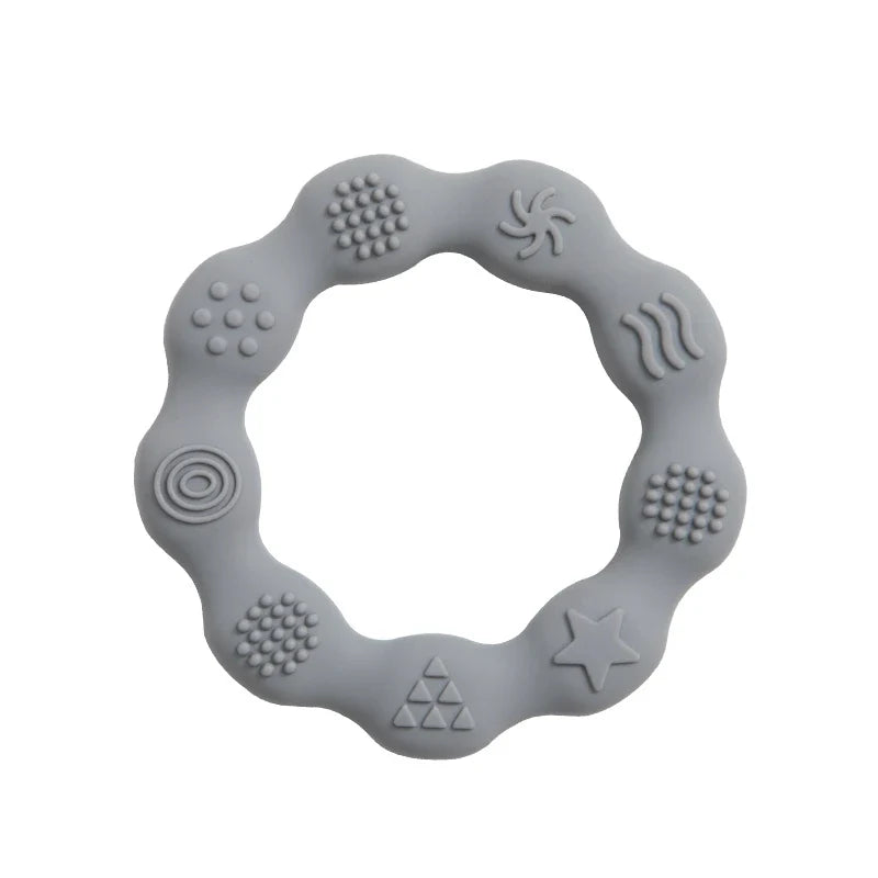 Colorful silicone baby teether, eye-catching design for sensory play and teething