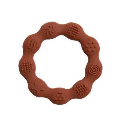 Flexible silicone teether, perfect for baby's small hands & developing fine motor skills