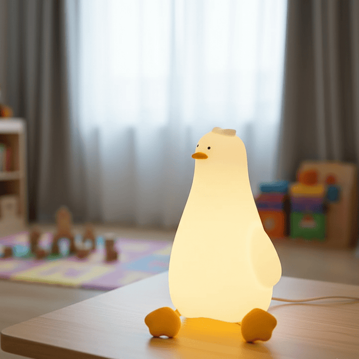 Soft silicone kids night light for gentle soothing sleep in nursery. BPA-free & dimmable.