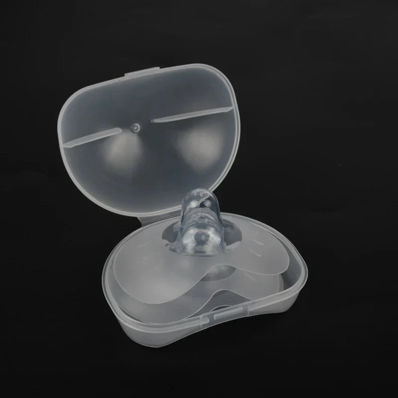Soft silicone nipple protectors for breastfeeding mothers, 2-pack for nursing comfort and latch aid.