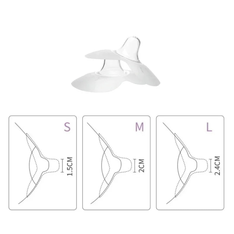 High-quality silicone nipple shields, 2-pack, for effective breastfeeding support and pain reduction.