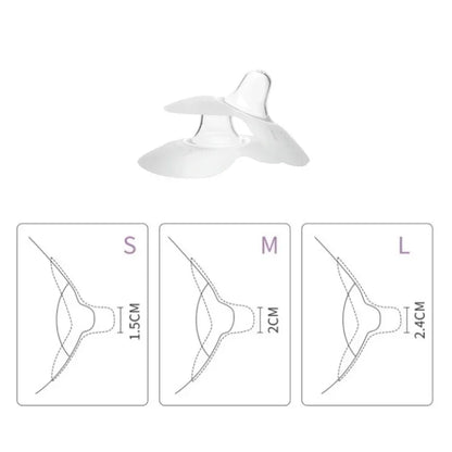High-quality silicone nipple shields, 2-pack, for effective breastfeeding support and pain reduction.