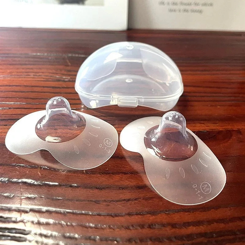 Pain relief with soft silicone nipple shields, a 2-pack essential for breastfeeding mothers.