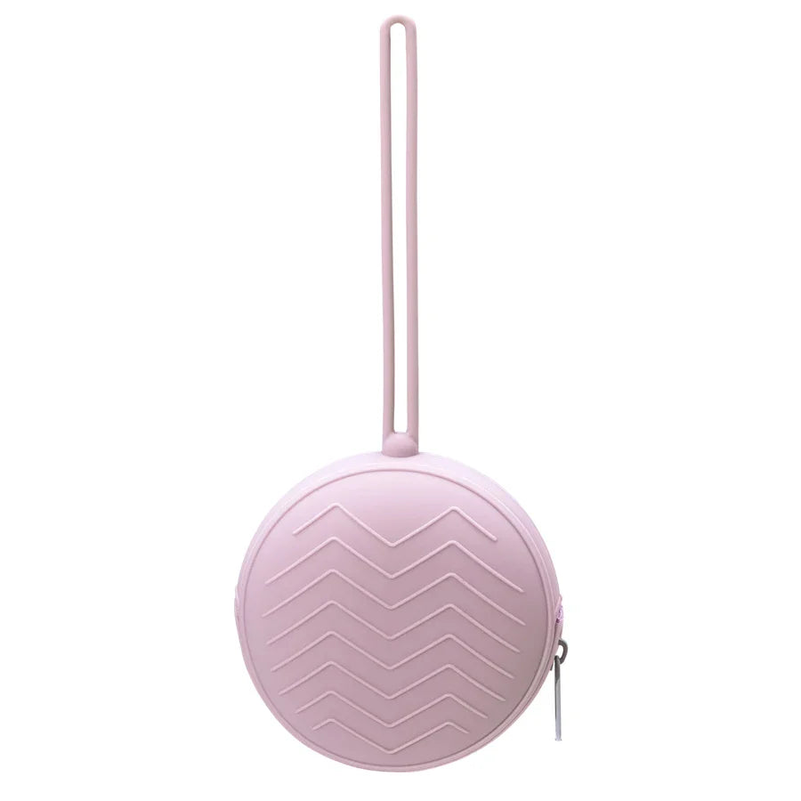 Soft silicone pacifier holder, a safe and non-toxic baby accessory for infants and toddlers during feeding.