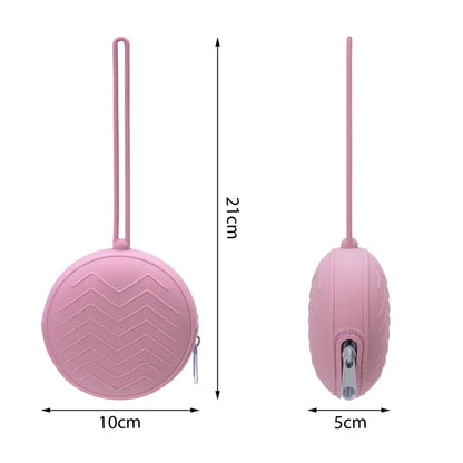 Portable silicone pacifier holder attached to a stroller, a convenient baby accessory for on-the-go parents.