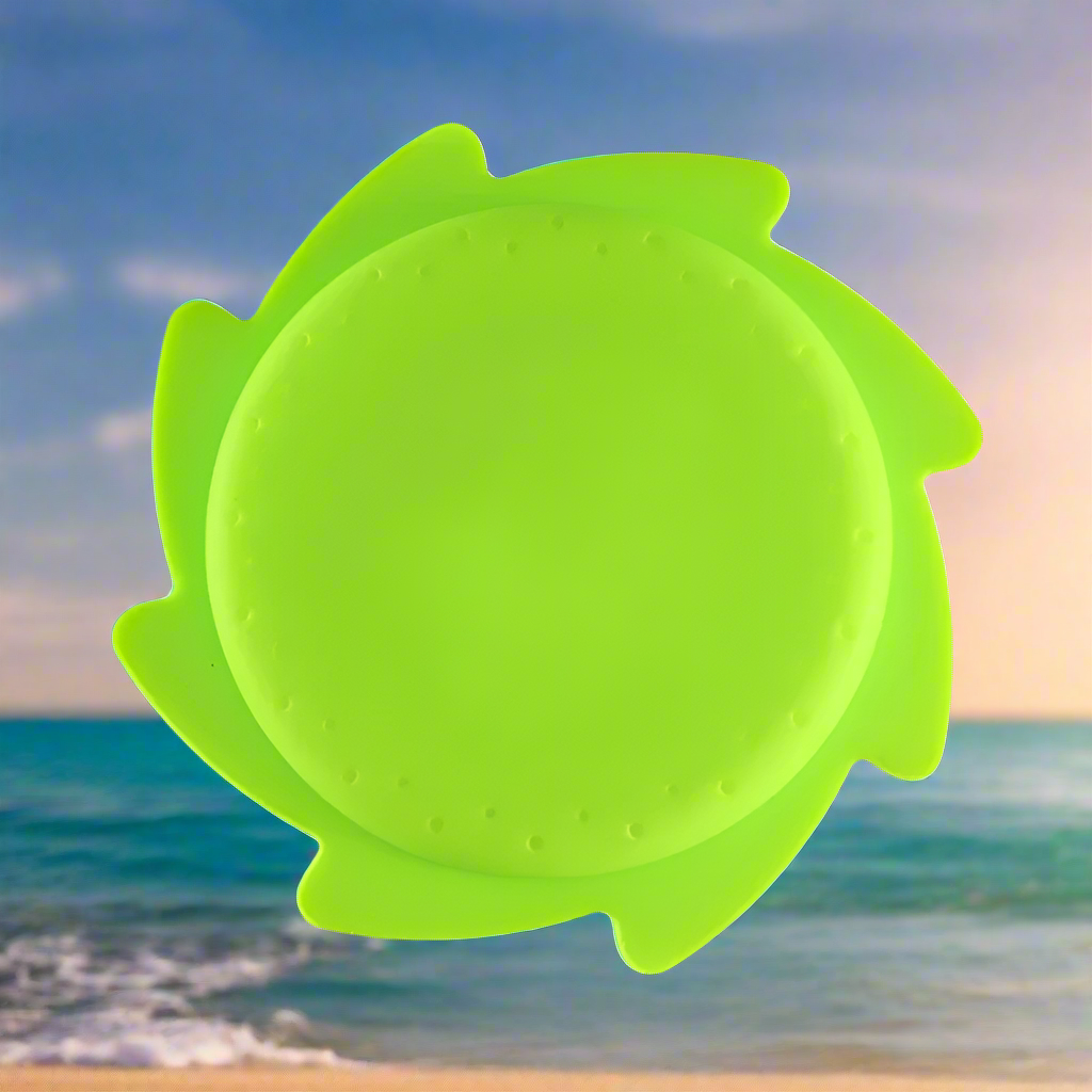 Collection of colorful soft silicone water frisbees (red, blue, green) for kids' outdoor summer play