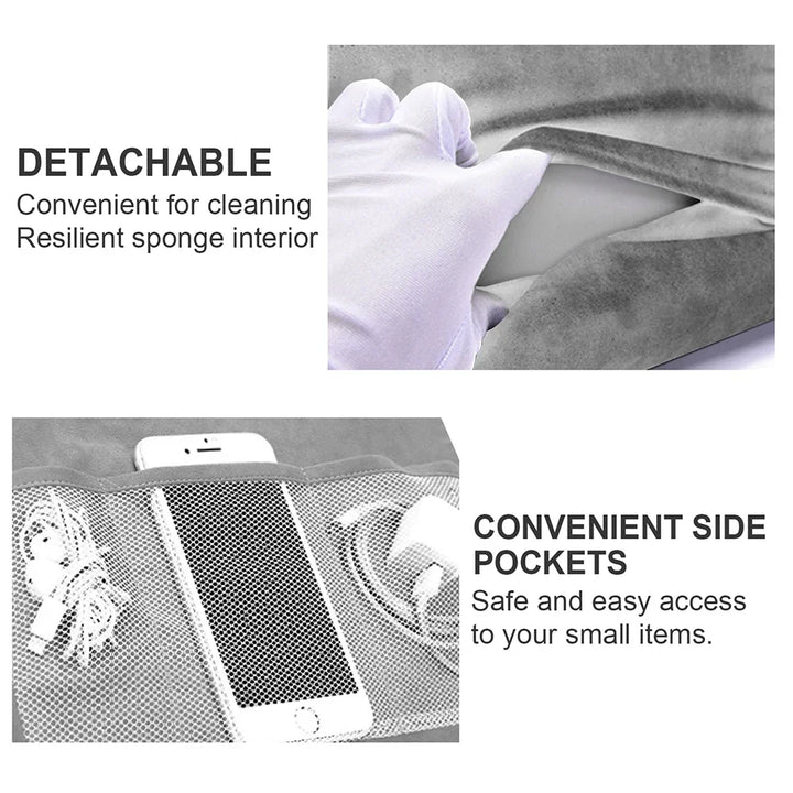 Relaxing tablet pillow stand. Soft, ergonomic, hands-free device holder for easy, comfortable viewing at home.
