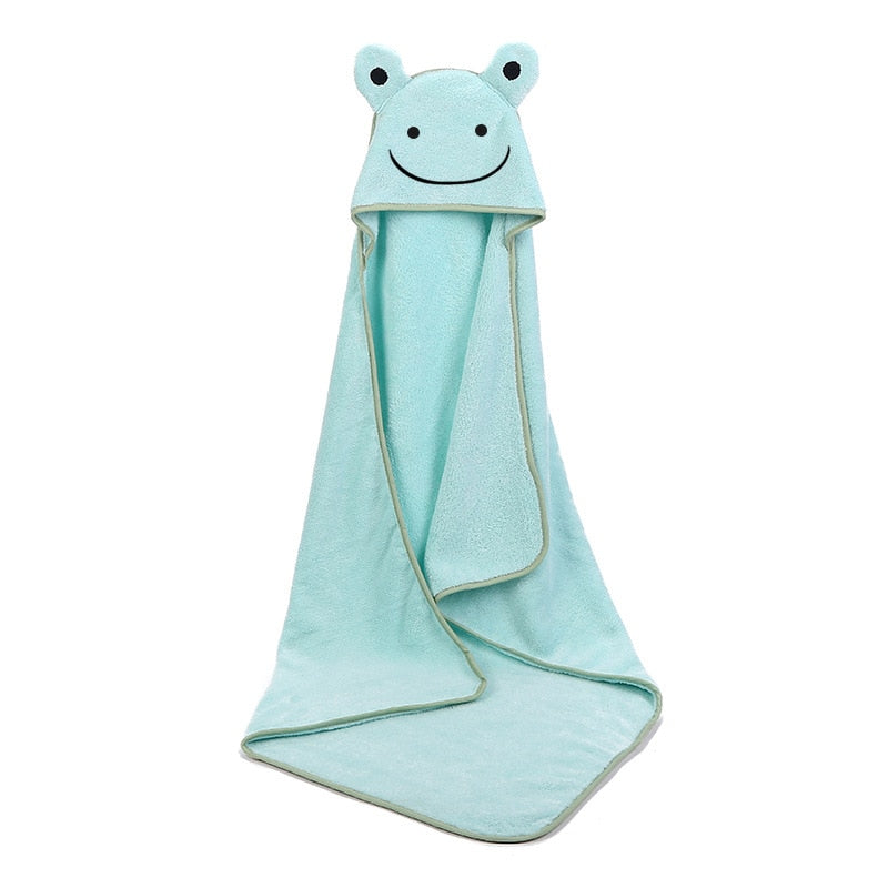 Close-up of the ultra-soft texture of a bamboo hooded baby bath towel, gentle for sensitive skin.