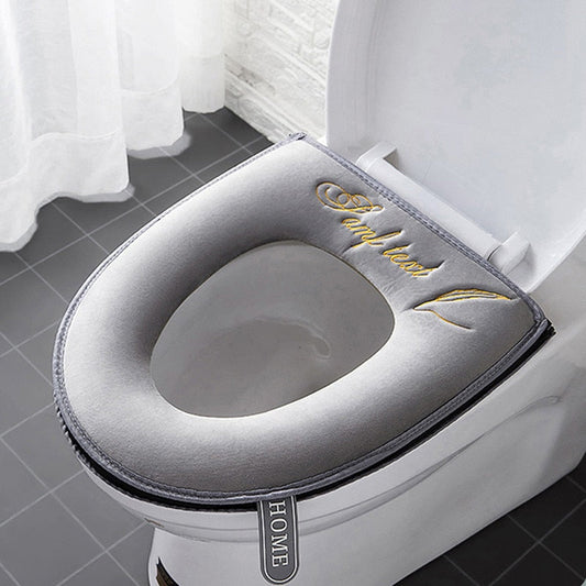 Soft universal toilet seat cover with zipper and handle for potty training comfort