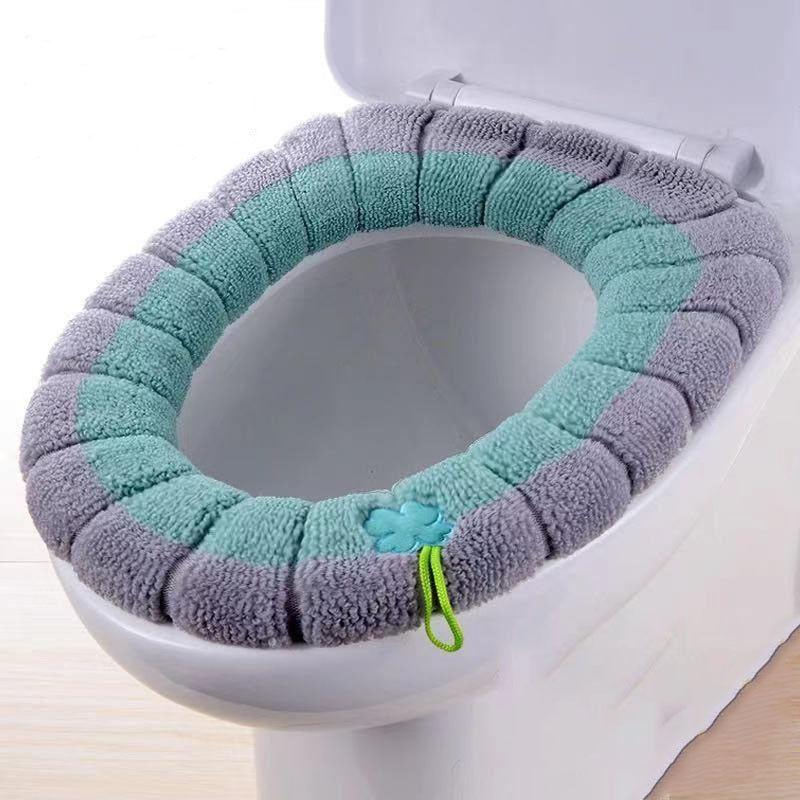 Washable soft toilet seat cover, universal design, featuring zipper and handle