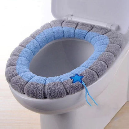 Hygienic toilet seat cushion, soft fabric, with a practical zipper and handle