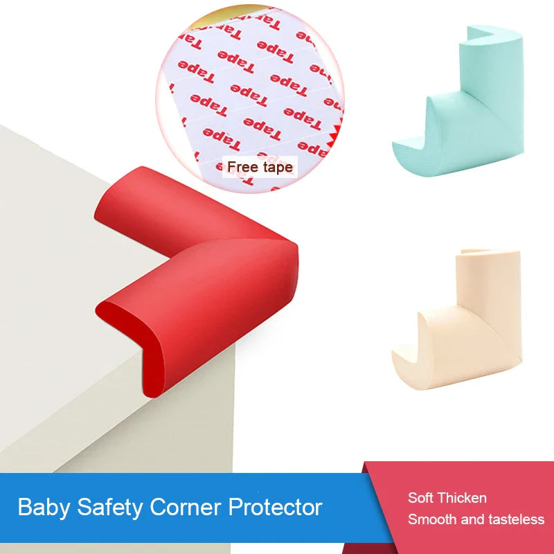 Clear soft PVC corner guards, discreet child safety solution for modern furniture protection.