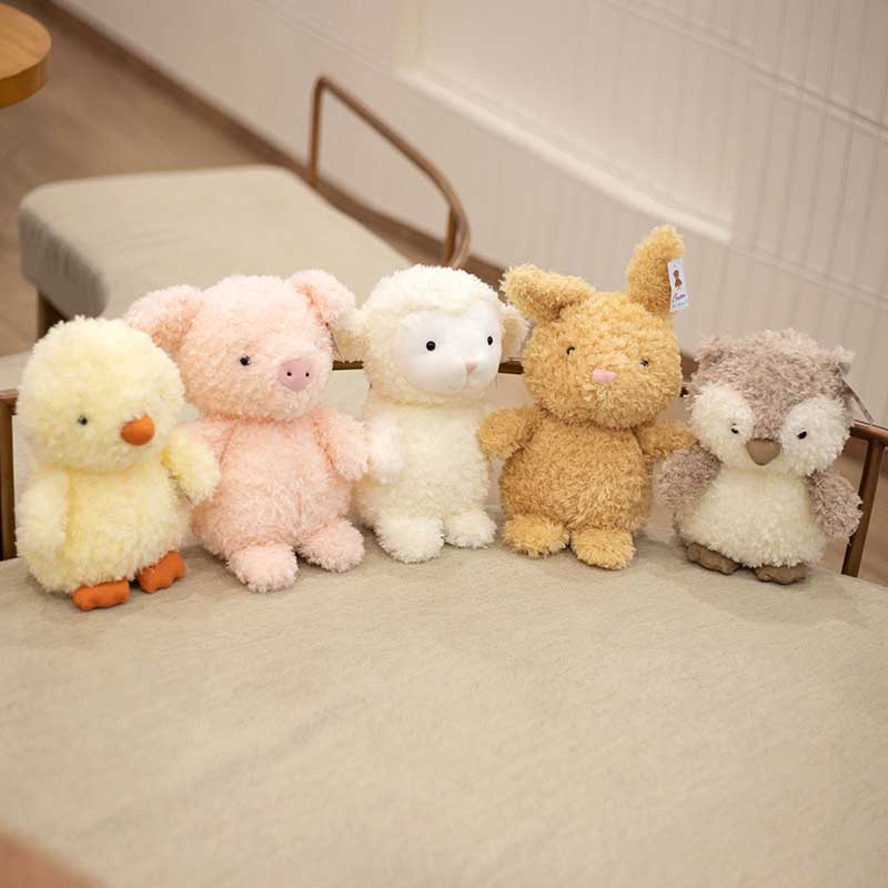 Soft white bunny animal plush toy comfort pillow, perfect for baby gift and nursery decor