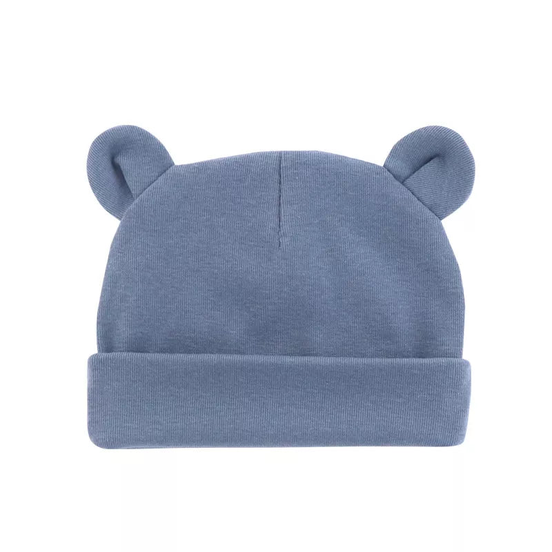 Textured cotton baby beanie, cozy infant hat for cooler weather, unisex baby.