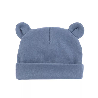 Textured cotton baby beanie, cozy infant hat for cooler weather, unisex baby.