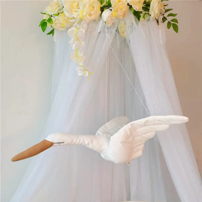 Close-up of a decorative plush swan with intricate details, suitable for any kids room or nursery.